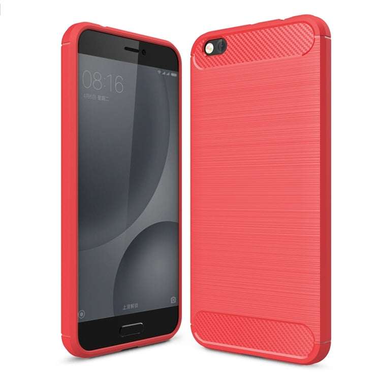 For Xiaomi  Mi 5c Brushed Carbon Fiber Texture Shockproof TPU Protective Cover Case