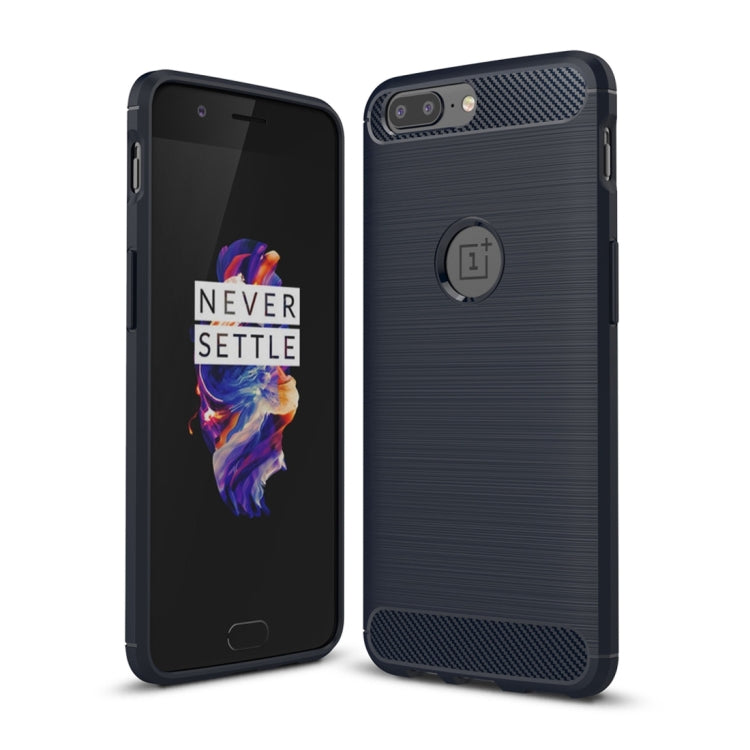 For OnePlus 5 Brushed Texture Carbon Fiber Shockproof TPU Rugged Armor Protective Case