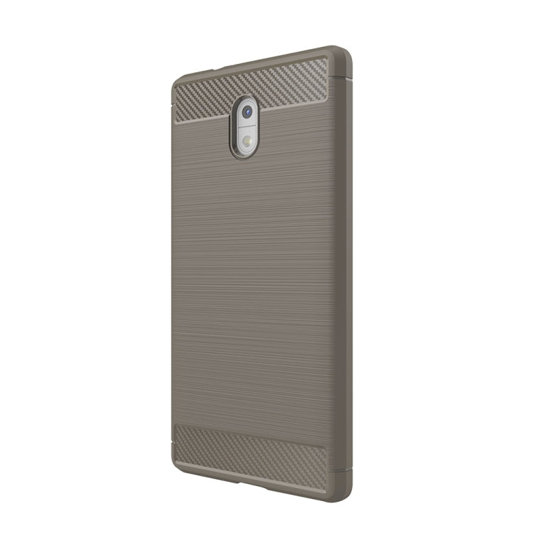 For Nokia 3 Brushed Carbon Fiber Texture Shockproof TPU Protective Cover Case