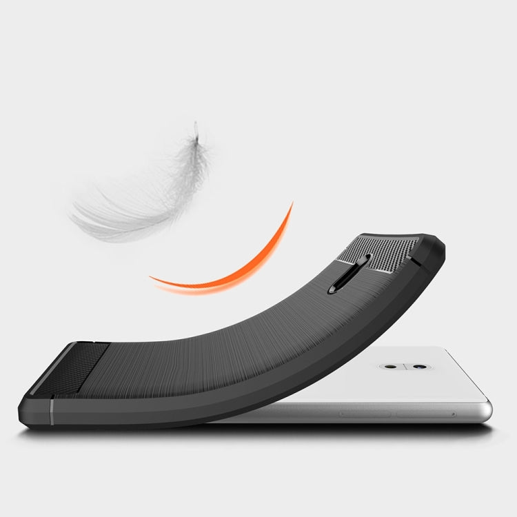 For Nokia 3 Brushed Carbon Fiber Texture Shockproof TPU Protective Cover Case
