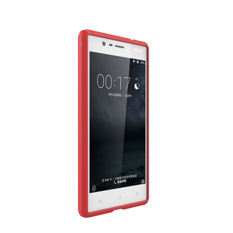 For Nokia 3 Brushed Carbon Fiber Texture Shockproof TPU Protective Cover Case