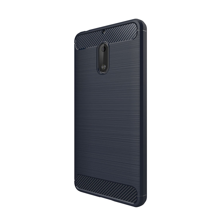 For Nokia 6 Brushed Carbon Fiber Texture Shockproof TPU Protective Cover Case