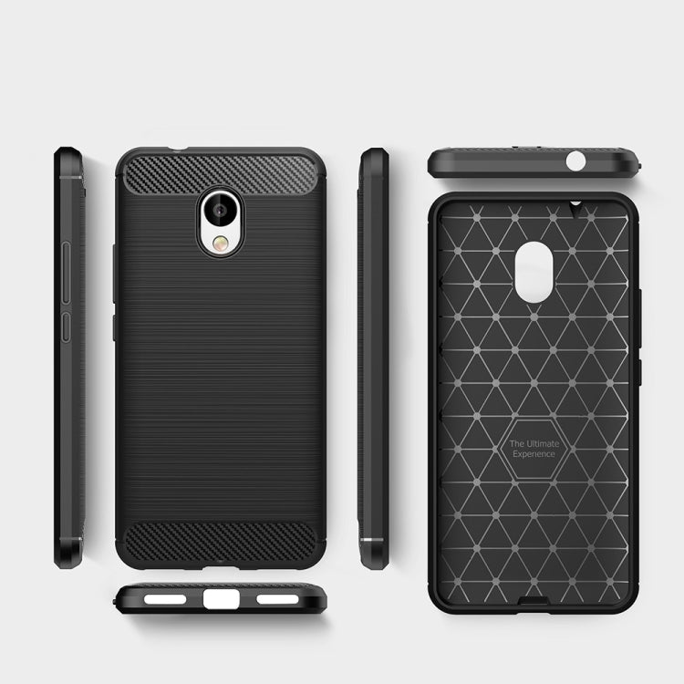 For Meizu  M5S Brushed Carbon Fiber Texture Shockproof TPU Protective Cover Case