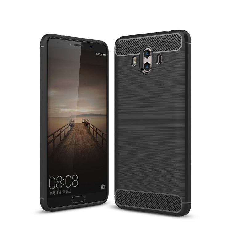 For Huawei  Mate 10 Brushed Texture Carbon Fiber Shockproof TPU Rugged Armor Protective Case