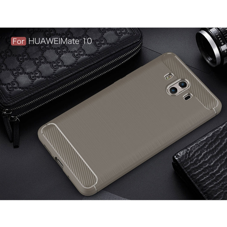 For Huawei  Mate 10 Brushed Texture Carbon Fiber Shockproof TPU Rugged Armor Protective Case