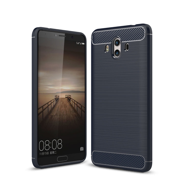 For Huawei  Mate 10 Brushed Texture Carbon Fiber Shockproof TPU Rugged Armor Protective Case