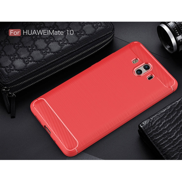 For Huawei  Mate 10 Brushed Texture Carbon Fiber Shockproof TPU Rugged Armor Protective Case
