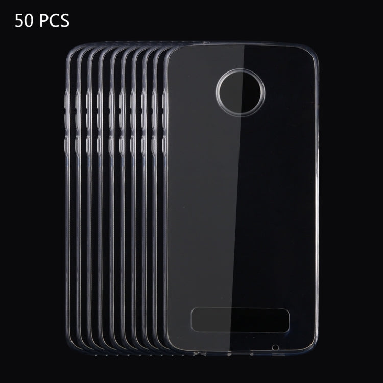 50 PCS for Motorola Moto Z2 Play 0.75mm Ultra-thin Transparent TPU Protective Case