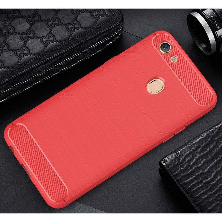 For OPPO  F5 Brushed Texture Carbon Fiber Shockproof TPU Rugged Armor Protective Case