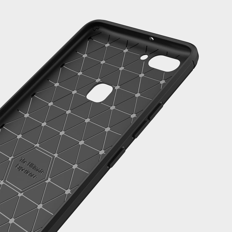 For Vivo  X20 Plus Brushed Texture Carbon Fiber Shockproof TPU Rugged Armor Protective Case