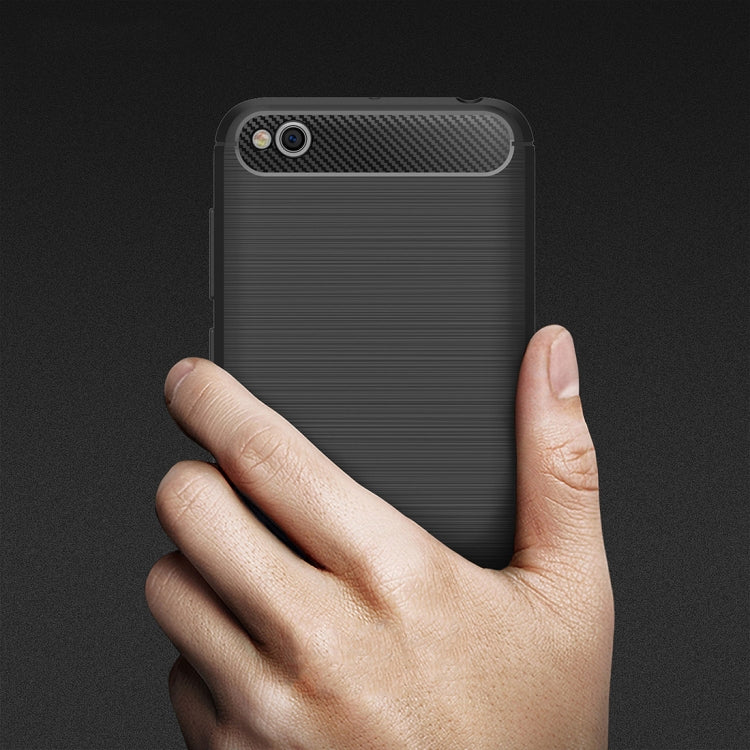 For Xiaomi  Redmi 5A Brushed Texture Carbon Fiber Shockproof TPU Rugged Armor Protective Case