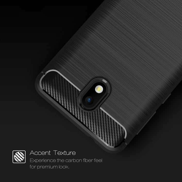 For Nokia 2  Brushed Texture Carbon Fiber Shockproof TPU Rugged Armor Protective Case