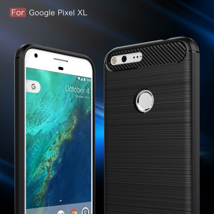 For Google Pixel XL Brushed Carbon Fiber Texture Shockproof TPU Protective Case