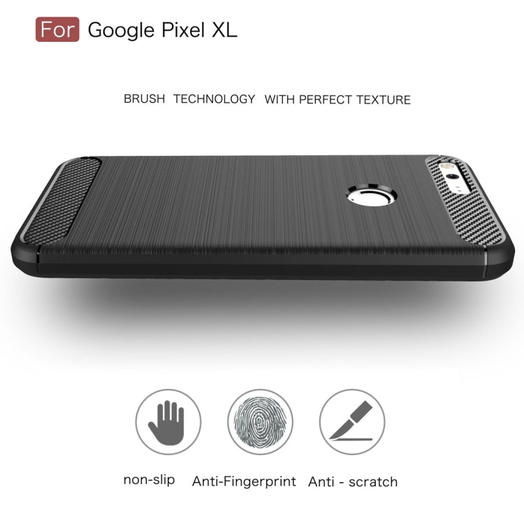 For Google Pixel XL Brushed Carbon Fiber Texture Shockproof TPU Protective Case