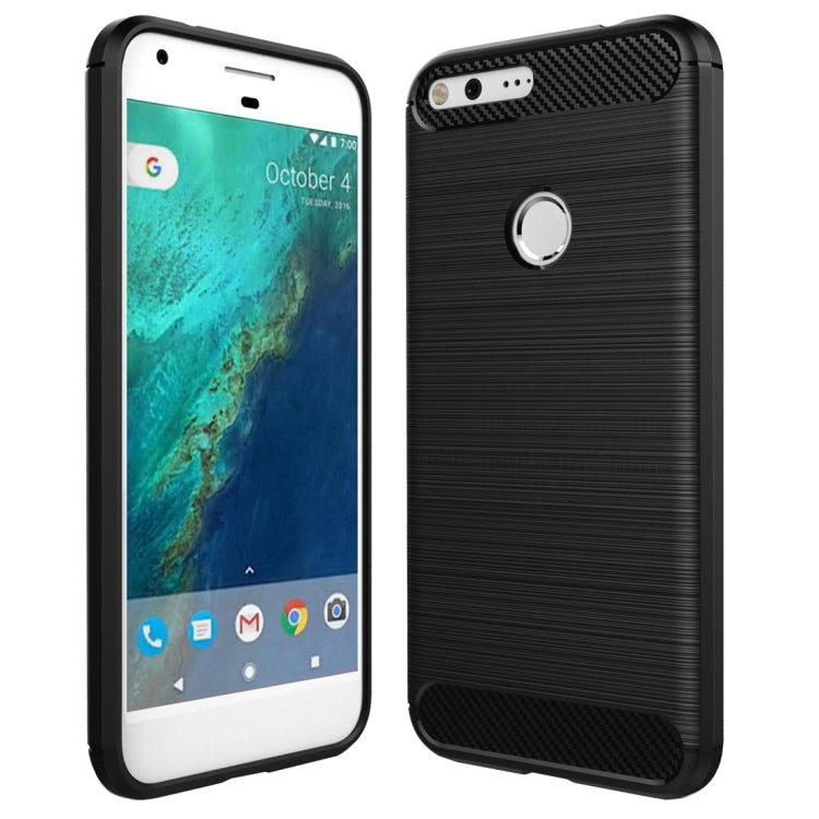For Google Pixel XL Brushed Carbon Fiber Texture Shockproof TPU Protective Case