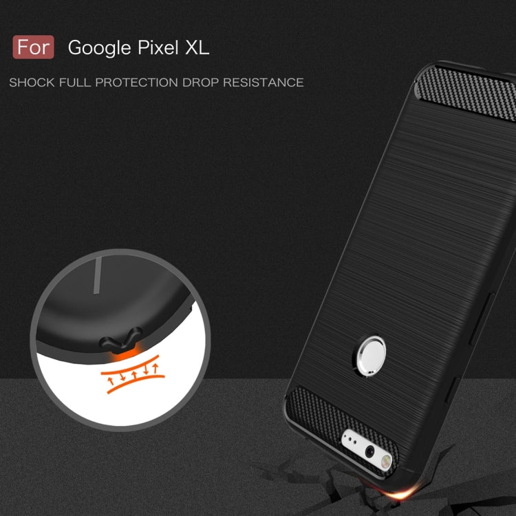 For Google Pixel XL Brushed Carbon Fiber Texture Shockproof TPU Protective Case