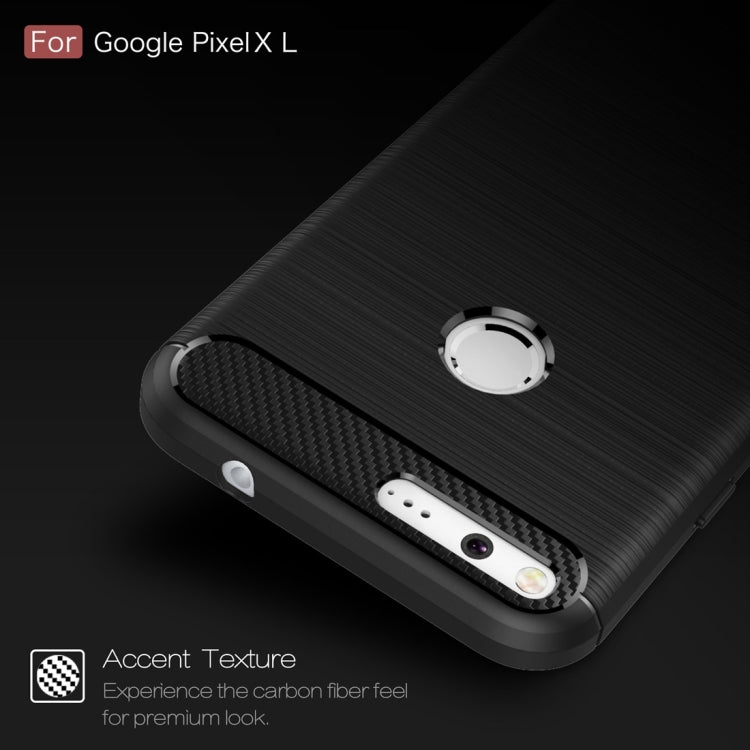 For Google Pixel XL Brushed Carbon Fiber Texture Shockproof TPU Protective Case