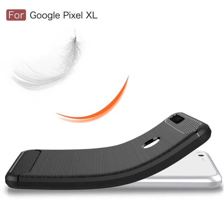 For Google Pixel XL Brushed Carbon Fiber Texture Shockproof TPU Protective Case