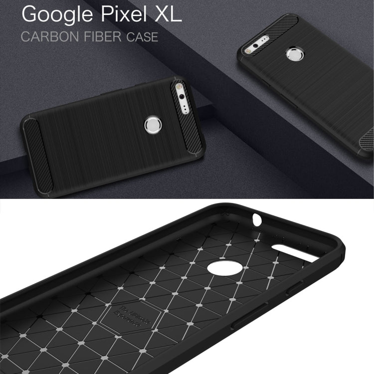 For Google Pixel XL Brushed Carbon Fiber Texture Shockproof TPU Protective Case