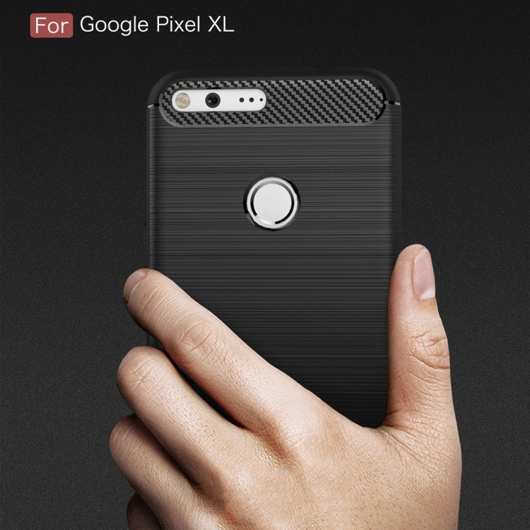 For Google Pixel XL Brushed Carbon Fiber Texture Shockproof TPU Protective Case
