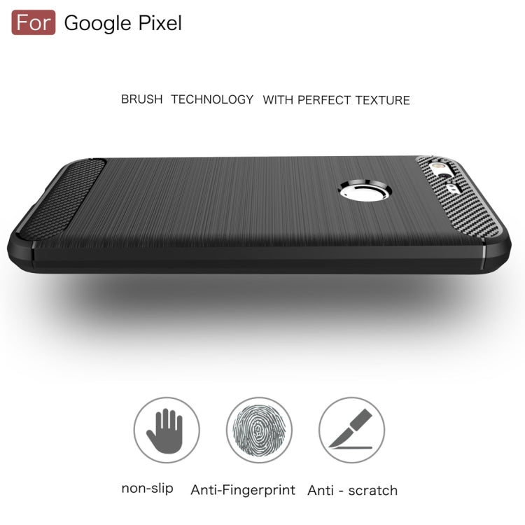 For Google Pixel Brushed Carbon Fiber Texture Shockproof TPU Protective Case