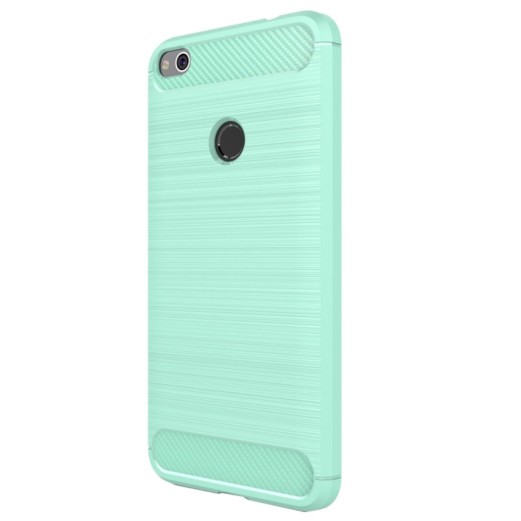 For Huawei  P8 Lite (2017) Brushed Carbon Fiber Texture Shockproof TPU Protective Case