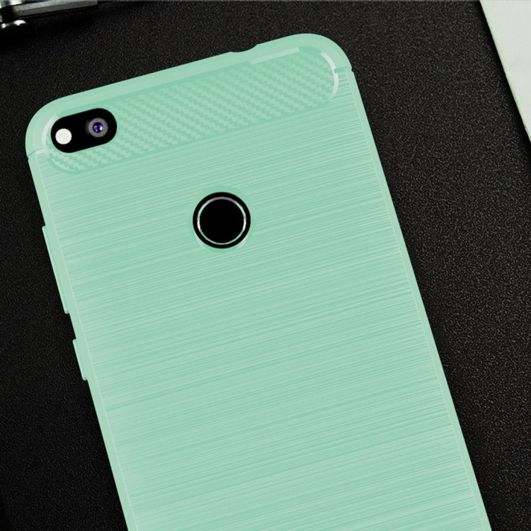 For Huawei  P8 Lite (2017) Brushed Carbon Fiber Texture Shockproof TPU Protective Case
