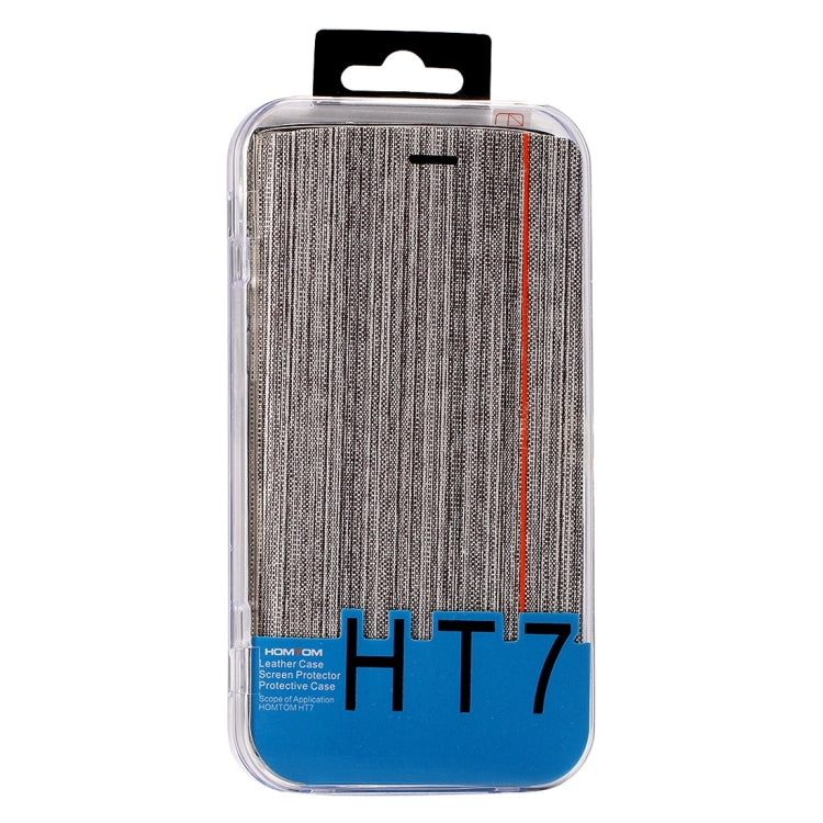 3 in 1 HOMTOM for HT7 & HT7 Pro TPU Protective Case + Flax Texture Leather Case + Tempered Glass Screen Film