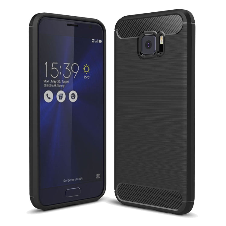 For ASUS ZenFone V V520KL Brushed Texture Carbon Fiber Shockproof TPU Rugged Armor Protective Case