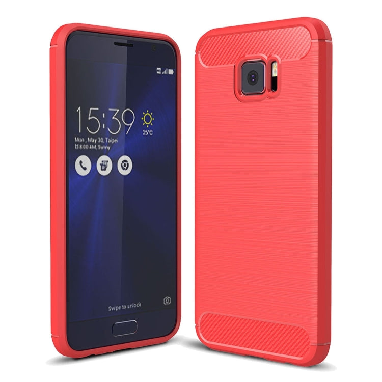 For ASUS ZenFone V V520KL Brushed Texture Carbon Fiber Shockproof TPU Rugged Armor Protective Case