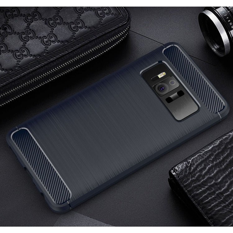 For Asus ZenFone AR ZS571KL Brushed Texture Carbon Fiber Shockproof TPU Rugged Armor Protective Case