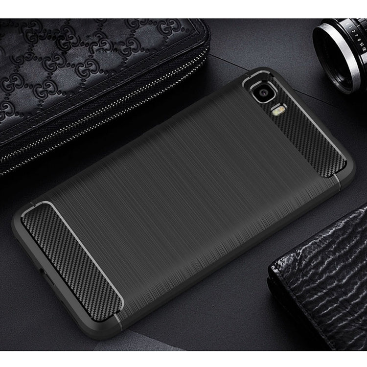 For Asus Zenfone 3s Max ZC521TL Brushed Texture Carbon Fiber Shockproof TPU Rugged Armor Protective Case