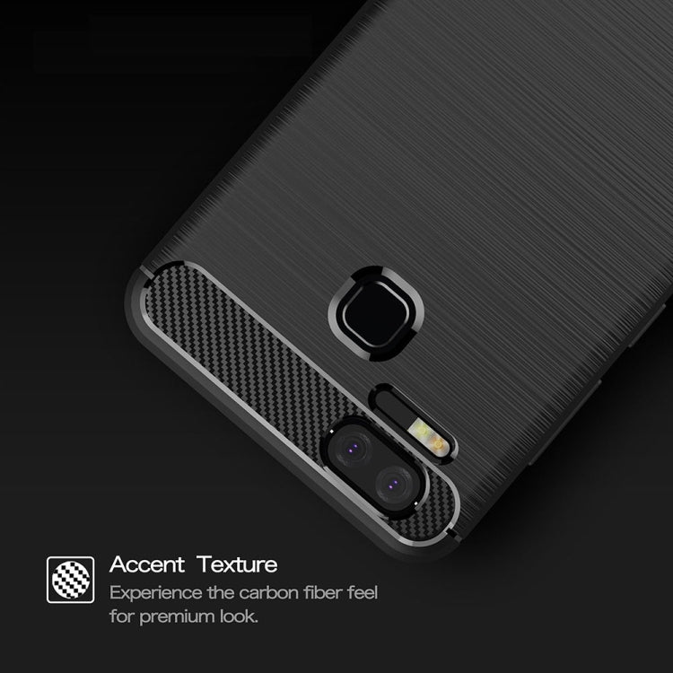 For Asus Zenfone 3 Zoom ZE553KL Brushed Texture Carbon Fiber Shockproof TPU Rugged Armor Protective Case