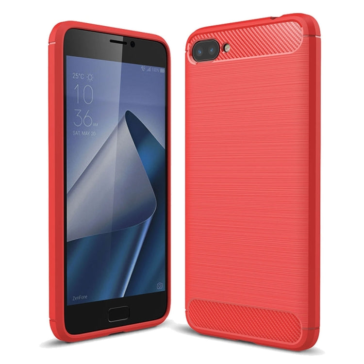 For Asus Zenfone 4 Max ZC520KL Brushed Texture Carbon Fiber Shockproof TPU Rugged Armor Protective Case