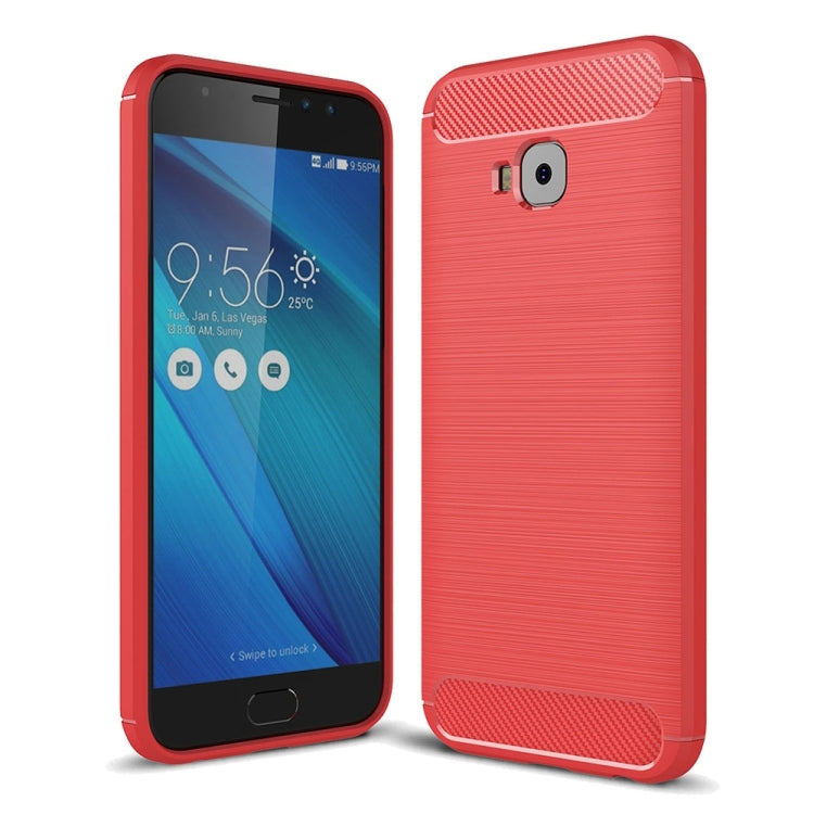 For Asus ZenFone 4 Selfie ZD553KL Brushed Texture Carbon Fiber Shockproof TPU Rugged Armor Protective Case