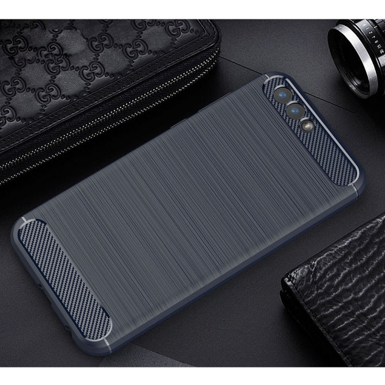 For Asus ZenFone 4 ZE554KL Brushed Texture Carbon Fiber Shockproof TPU Rugged Armor Protective Case