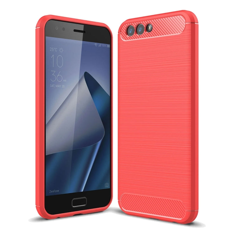 For Asus ZenFone 4 ZE554KL Brushed Texture Carbon Fiber Shockproof TPU Rugged Armor Protective Case