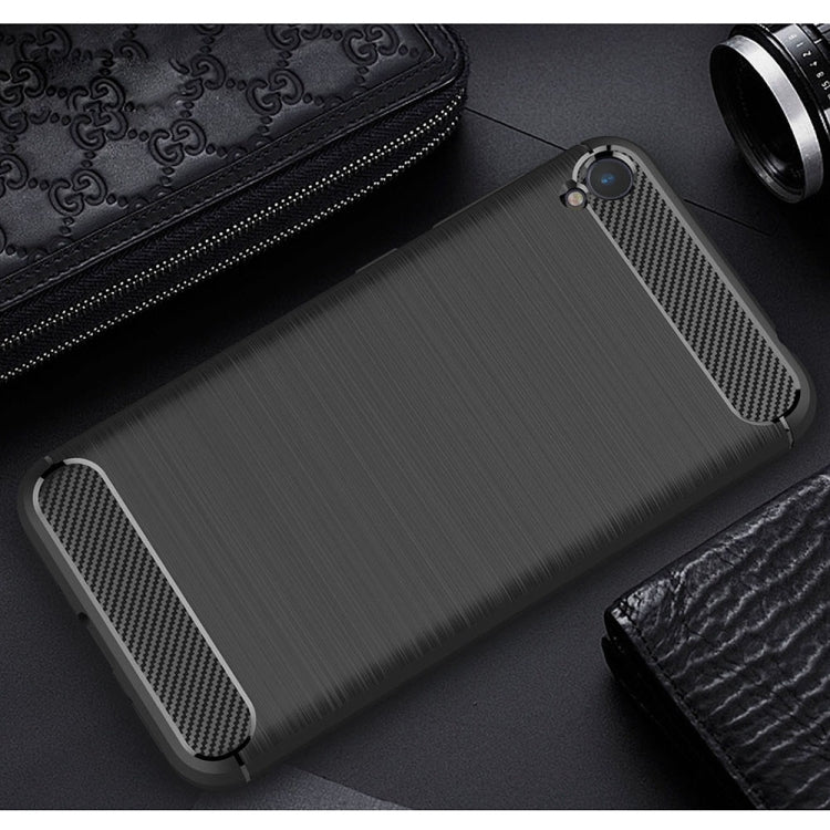 For Asus ZenFone Live ZB501KL Brushed Texture Carbon Fiber Shockproof TPU Rugged Armor Protective Case