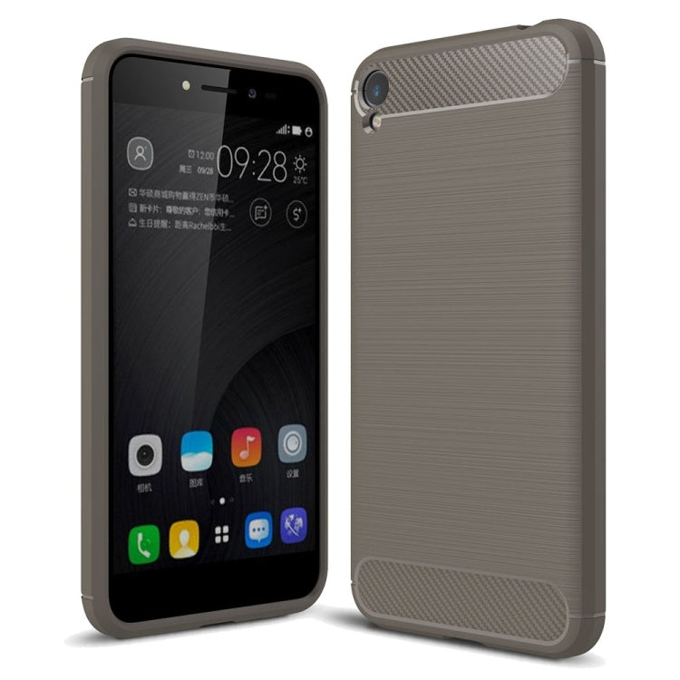 For Asus ZenFone Live ZB501KL Brushed Texture Carbon Fiber Shockproof TPU Rugged Armor Protective Case