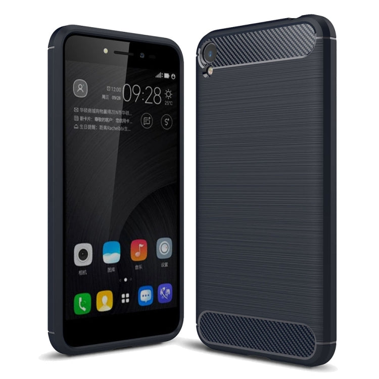 For Asus ZenFone Live ZB501KL Brushed Texture Carbon Fiber Shockproof TPU Rugged Armor Protective Case