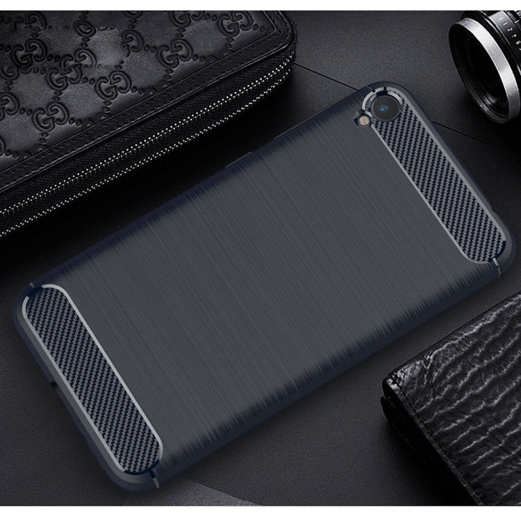 For Asus ZenFone Live ZB501KL Brushed Texture Carbon Fiber Shockproof TPU Rugged Armor Protective Case
