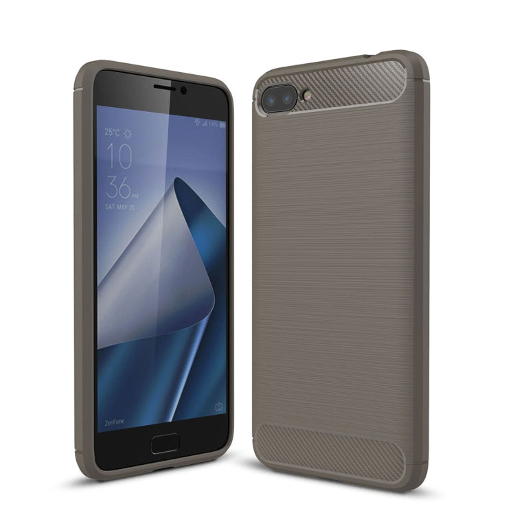 For Asus Zenfone 4 Max Plus ZC554KL Brushed Texture Carbon Fiber Shockproof TPU Rugged Armor Protective Case