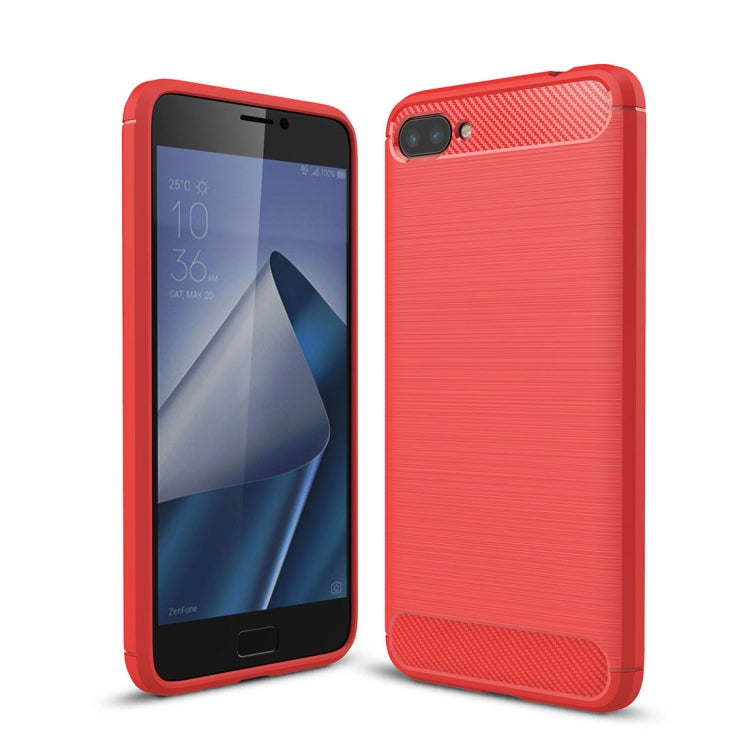 For Asus Zenfone 4 Max Plus ZC554KL Brushed Texture Carbon Fiber Shockproof TPU Rugged Armor Protective Case