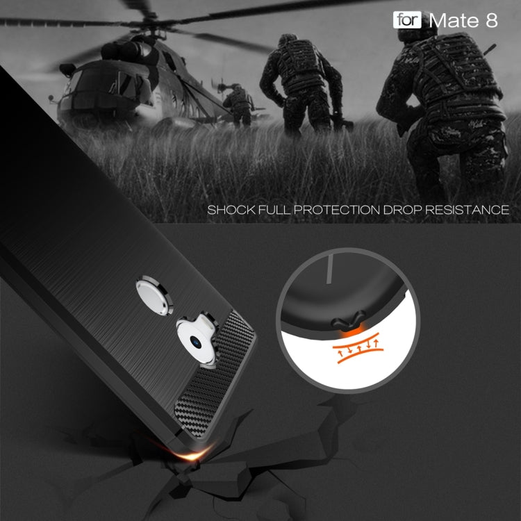 For Huawei  Mate 8 Brushed Texture Fiber TPU Rugged Armor Protective Case