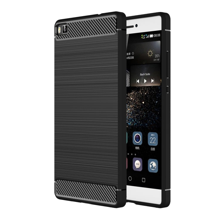 For Huawei  P8 Brushed Texture Fiber TPU Rugged Armor Protective Case