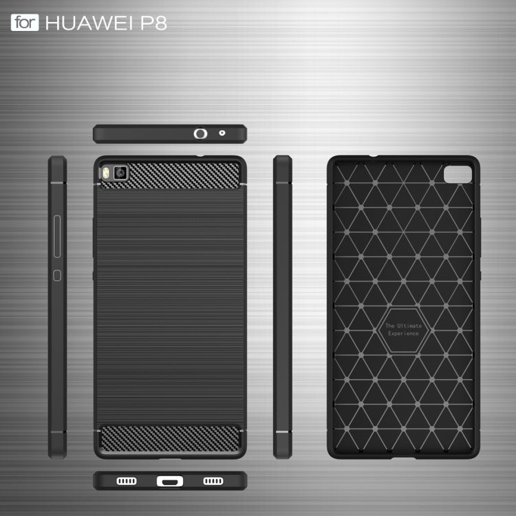 For Huawei  P8 Brushed Texture Fiber TPU Rugged Armor Protective Case