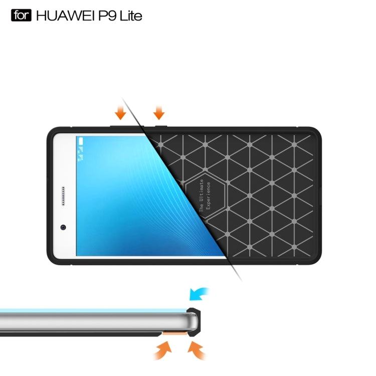 For Huawei  P9 Lite Brushed Texture Fiber TPU Rugged Armor Protective Case