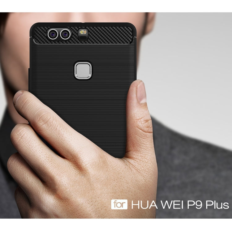 For Huawei  P9 Plus Brushed Texture Fiber TPU Rugged Armor Protective Case