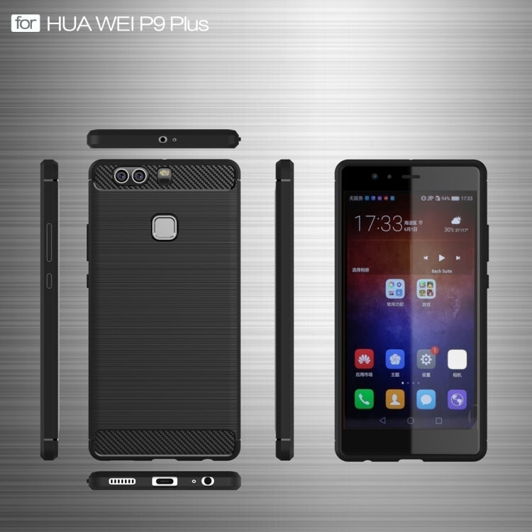 For Huawei  P9 Plus Brushed Texture Fiber TPU Rugged Armor Protective Case