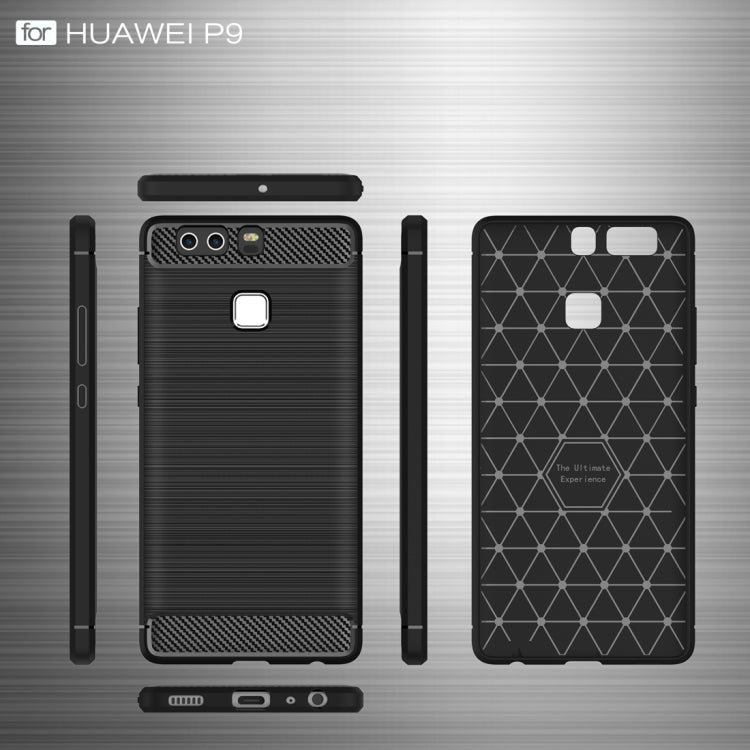 For Huawei  P9 Brushed Texture Fiber TPU Rugged Armor Protective Case